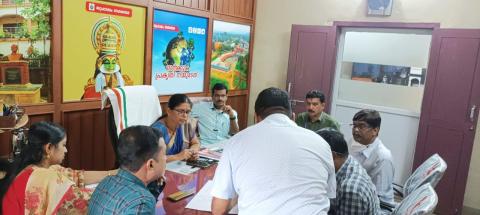 Meeting at Ottappalam municipality to sort out issues with other departments on 19-07-2023
